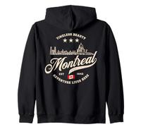 Montréal Skyline Vintage Voyage Sweat à Capuche