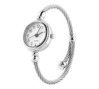Montres à Quartz pour Femmes, Bracelet en Alliage Rond Analogique pour Femme, Montre-Bracelet Ouverte, comme la Saint-Valentin, de Fête des Mères(Disque Blanc numérique)