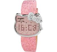 Chronotech Hello Kitty, Montre bracelet, Enfant, Acier, Argent, Cuir, Rose