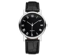 Montres Classiques pour Hommes - Montre Masculine élégante, élégante Montre analogique | Montre Cuir à la Mode, Montre Robe de Montre décontractée résistante à l'eau, Bracelet Cuir Orol, Black