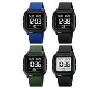 Montres de sport pour hommes | Minuterie numérique étanche rétro-éclairée | Montre de course carrée de 25 cm, pour aventures en plein air, Fitness, plongée, entraînement, sport, travail quotidien, cad