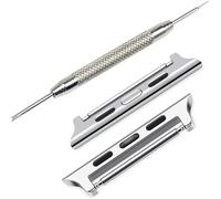 Montres de temps vintage | Kit de connecteur adaptateur de montre 20 mm pour montre intelligente Apple 38/40/42/44 mm | + Outil et épingles (38/40 mm, argent)