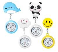 Montres d'infirmière : 4 pièces Montre à quartz portable Montre infirmière avec clip, motif infirmière montre d'infirmière montre de poche cardiofréquencemètre infirmière montre de poche pour médecin