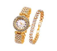 Montres en or rose - Cadran analogique en strass élégant, calendrier de bracelet à quartz de mode | Accessoire élégant pour les femmes Business Travel Apartment Dormitory Office Home Daily Sorties For