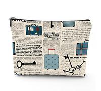 Montres et chaînes, trousse de maquillage en lin pour femme, articles anciens, montres, clés et chaînes, pochette de maquillage pour sac à main, cadeau résistant à l'eau, vert doré, 17,8 x 22,9 cm,
