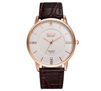 Montres Homme Montres Bracelet Calendrier Chronographe Multifonctionnel Minuterie En Cuir Mode Luxe Classique Montres de Mode, blanc