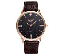 Montres Homme Montres Bracelet Calendrier Chronographe Multifonctionnel Minuterie En Cuir Mode Luxe Classique Montres de Mode, noir