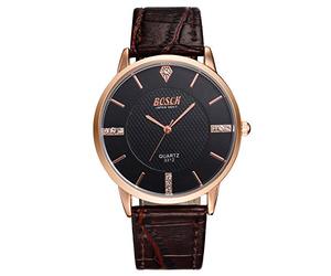 Montres Homme Montres Bracelet Calendrier Chronographe Multifonctionnel Minuterie En Cuir Mode Luxe Classique Montres de Mode, noir