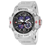 Montres militaires pour hommes - Montre numérique pour sports de plein air - Montre tactique militaire à LED - Chronomètre étanche, C-Blanc transparent