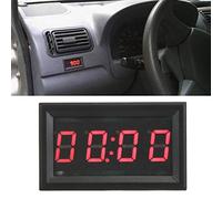 Montres Numériques électroniques Automobiles LED, Horloge Numérique de Tableau de Bord de Voiture DC 4.5-30V pour Bateaux de Camion de Voiture (option Bleu Rouge Vert)(rouge)