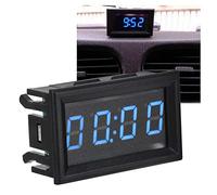 Montres Numériques électroniques Automobiles LED, Horloge Numérique de Tableau de Bord de Voiture DC 4.5-30V pour Bateaux de Camion de Voiture (option Bleu Rouge Vert)(bleu)