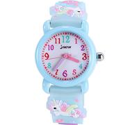Montres pour enfants 3D Bonne Cartoon étanche Quartz silicone Cadeau d'anniversaire pour 3-10 ans fille petit enfant,Bleu clair