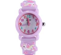 Montres pour enfants 3D Bonne Cartoon étanche Quartz silicone Cadeau d'anniversaire pour 3-10 ans fille petit enfant,Violet clair