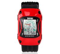 Montres pour Enfants Garçons Filles Sports Casual Numérique Analogique Imperméable LED Bleu Clair Rouge Vert Poignet Montres Adolescentes Junior Caoutchouc Silicone Fonctions Multiples Regarder
