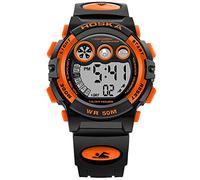 Montres pour Enfants Garçons Filles Sports Numérique Analogique Étanche LED Bleu Clair Orange Rose Rouge Montres-Bracelets Montres Adolescentes Junior Rubber Silicone Montre Fonctions Multiples