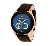 Montre Homme MASERATI TRAGUARDO R8871612024 Chrono Cuir Brun Bleu Sub 100mt