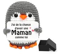 Montrestar Cadeau Maman, Cadeau Anniversaire Maman, Décoration Tricotée Pingouin avec Boîte, Cadeaux Émouvant Fete des Meres, Noel, Mère Anniversaire, Nouvel an, Pâques