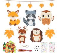 Montrestar Kit de Animaux d‘Automne pour Bricolage Enfant, Animaux en Feutrine Hérisson, Renard, Hibou, pour Activités Automne Créatifs Décoration et Fête d‘Enfants 3-12 Ans Cadeau DIY