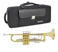 Montreux Concert Series Intermédiaire Avancé Trompette Sib avec étui de transport Premium, Embouchure 7C - Laiton argenté, Pavillon 4,75 pouces / 12 cm, Si bémol