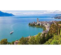 Montreux et Le lac Léman, Suisse, Puzzle 2000 pièces Puzzles pour Adultes et Enfants (75 x 50 cm) 70x100CM