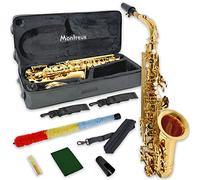 Montreux Student Eb Alto Saxophone pour débutants avec étui de protection léger, embouchure, anche, élingue, protège-pad - Laiton laqué, clé de fa# aigu, mi bémol