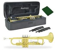 Montreux Student Bb Trompette pour débutants avec étui de protection léger, embouchure 7C - Laiton laqué, pavillon 12 cm, si bémol