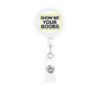 Montrez-moi vos seins Porte-badge rétractable Reel Clip Id Card Holder forNurse Student Office Worker