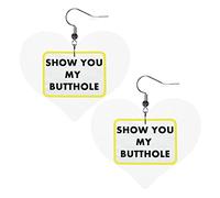 Montrez-vous mes boucles d'oreilles en cuir Butthole pour les femmes Dangle Boucle d'oreille Goutte Coeur Pendentif Avec Crochet Cadeaux Pour Fille Adulte