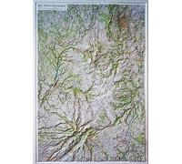 Monts d'Auvergne relief map (60176)