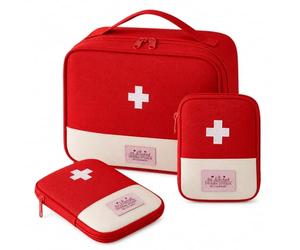 monTTese Kit complet de premiers secours pour voyage et maison, comprend une mallette médicale et deux trousses pour médicaments, peut être utilisée pour la maison, la voiture, la montagne. Couleur