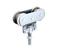 Mantion – Monture fixation sur chant 235D – 2 galets Delrin, vis M10, capacité 40 kg