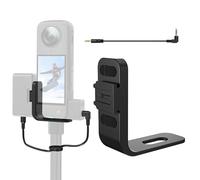 Monture à Sabot Froid pour Insta360 X5 Appareil Photo Adaptateur de Support Audio pour récepteur pour DJI Mic 2 avec câble Audio Accessoires pour Microphones externes Invisibles sans Fil