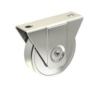 Monture à support extérieur pour portail coulissant - Galet Ø100 mm à gorge en V 21 mm - 400 kg