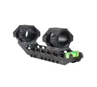 Monture De Lunette Picatinny Déportée 30 Mm avec Niveau À Bulle Et Support en Alliage D'aluminium À Double Anneau for Adaptateur De Rail 20 Mm(Black)