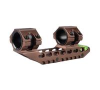 Monture De Lunette Picatinny Déportée 30 Mm avec Niveau À Bulle Et Support en Alliage D'aluminium À Double Anneau for Adaptateur De Rail 20 Mm(Brown)