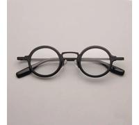Monture De Lunettes En Métal À Lentilles Rondes Faites À La Main Pour Hommes Et Femmes,Petite Monture Artistique Vintage,Qualité De Qualité En Cone Contre-Indiquée,Style Japonais - Type Noir Pur