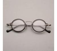 Monture De Lunettes En Métal À Lentilles Rondes Faites À La Main Pour Hommes Et Femmes,Petite Monture Artistique Vintage,Qualité De Qualité En Cone Contre-Indiquée,Style Japona - Type Pistolet Noir