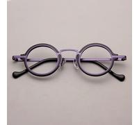Monture De Lunettes En Métal À Lentilles Rondes Faites À La Main Pour Hommes Et Femmes,Petite Monture Artistique Vintage,Qualité De Qualité En Cone Contre-Indiquée,Style Japonai - Type Violet Foncé