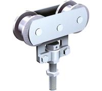 Mantion – Monture fixation sur chant 235D – 2 galets Delrin, vis M10, capacité 40 kg