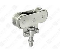 Monture fixation sur chant MANTION - 2 galets en acier - Vis d'accrochage M10 - Capacité/Porte : 80kg - 235A