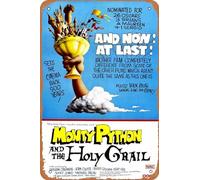 Monty Python and the Holy Grail Affiche de film humoristique rétro en métal vintage pour décoration murale de maison, café, bar, garage, panneau cadeau 30,5 x 20,3 cm