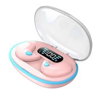 MONTY SOUL Écouteurs sans fil Bluetooth avec écran LED numérique, étui de charge et audio stéréo HD au design ergonomique (X55 rose)