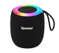 MONTY SOUL Enceinte Bluetooth portable 5 W avec lumières RVB, haut-parleur sans fil IPX4, caisson de basses intégré, microphone mains libres, USB, carte TF, compatible avec iPhone, Android et PC (SH
