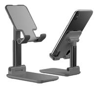 MONTY SOUL Support de téléphone pliable réglable angle 5-75° et hauteur, portable pour tablette, téléphone portable, smartphone, idéal pour la maison, le bureau, les voyages (noir)