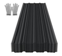Monucep 12x Tôle trapézoïdale Profilblech 129x46 cm - Ensemble de tôles de toiture env. 7 m² de plaques de toiture en acier galvanisé 0,25 mm pour abris de jardin, abris pour voitures, remise
