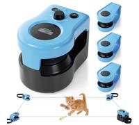 Monucep Jouet électrique pour chat avec automatique et télécommande | Parcours de chasse flexible avec 3 poulies, USB-C, minuterie de 15 minutes, vitesse variable et bruit de souris désactivable