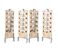 Monucep Lot de 4 planches à saumon flammé avec support en acier inoxydable, planches à saumon pour griller, brasero, fumoir, barbecue d'extérieur, gastronomie