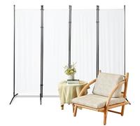 Monucep Paravent 4 pièces, pliable, indépendant, cloison de séparation, paravent, cloison murale pour l'intérieur, l'extérieur, le jardin, le bureau, la terrasse, blanc