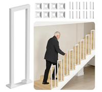 Monucep Rampe d'escalier intérieure, 75 cm, en forme de U, en métal, avec kit de fixation, facile à monter, sûre et stable pour grenier, véranda, balcon, terrasse, intérieur et extérieur, blanc