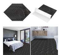 Monucep Revêtement de sol en PVC autocollant en vinyle - Environ 3 m²/33 carreaux - Carreaux de sol autocollants - En vinyle autocollant - Antidérapant et imperméable - Pour salon et cuisine - Marbre